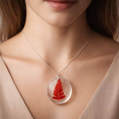 Luminous Fern Crystal Pendant