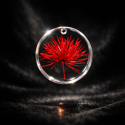 Crimson Firework Resin Pendant