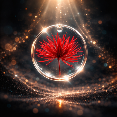 Crimson Firework Resin Pendant