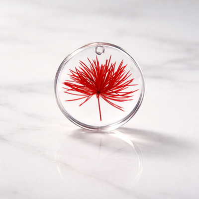 Crimson Firework Resin Pendant