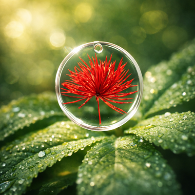 Crimson Firework Resin Pendant