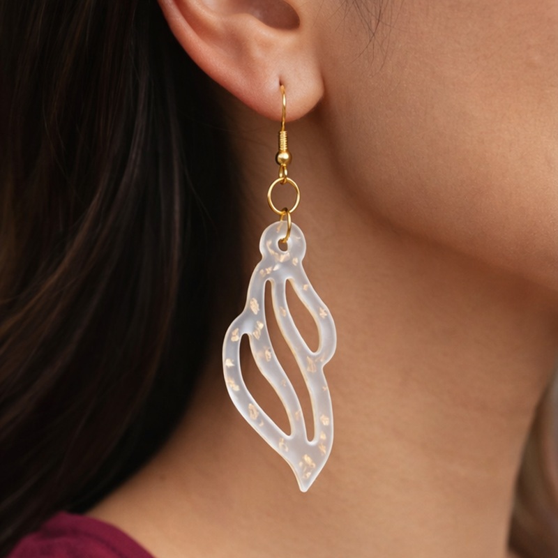 Golden Mist Resin Earrings