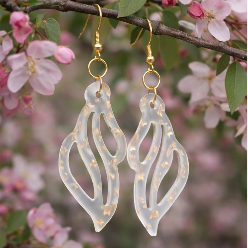 Golden Mist Resin Earrings