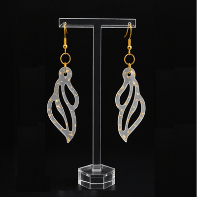 Golden Mist Resin Earrings