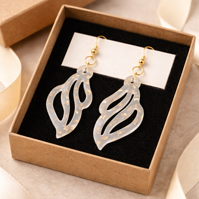 Golden Mist Resin Earrings